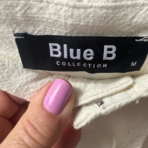 Blue B white wide leg pants - Picture 4 of 7